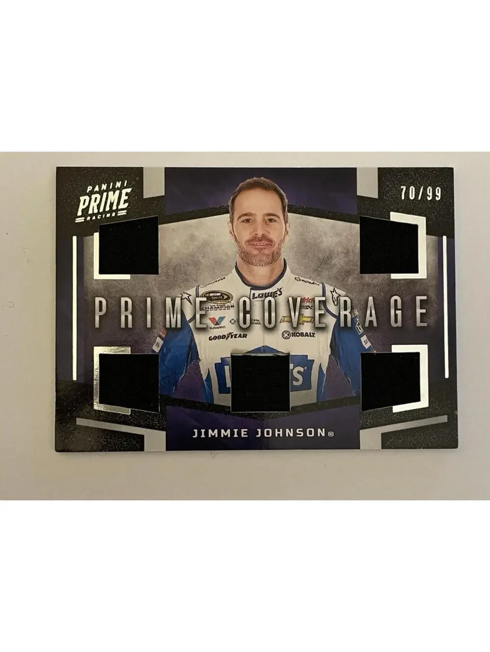 2023 Panini Prime Prime Coverage Jimmie Johnson #PC-JJO /99 Patch Racing Card